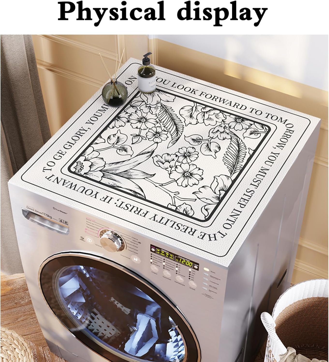 洗濯機トップカバークロス、冷蔵庫トップダストカバー、洗濯機乾燥機カバー、洗濯機カバータオル、傷防止耐久性、防水、洗濯機、乾燥機、ベッ