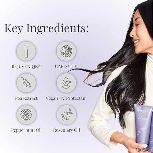 Miniatura 4 de MONAT Acondicionador de engrosamiento clínico IR  Acondicionador vegano para adelgazar el cabello con romero y menta  Reparación y acción de aumento