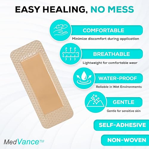 Vista 5 de MedVance TM Silicone - Apósito de espuma adhesiva de silicona con bordes, 2 x 5 pulgadas (almohadilla de 1.2 x 3.4 pulgadas), caja de 10 apósitos