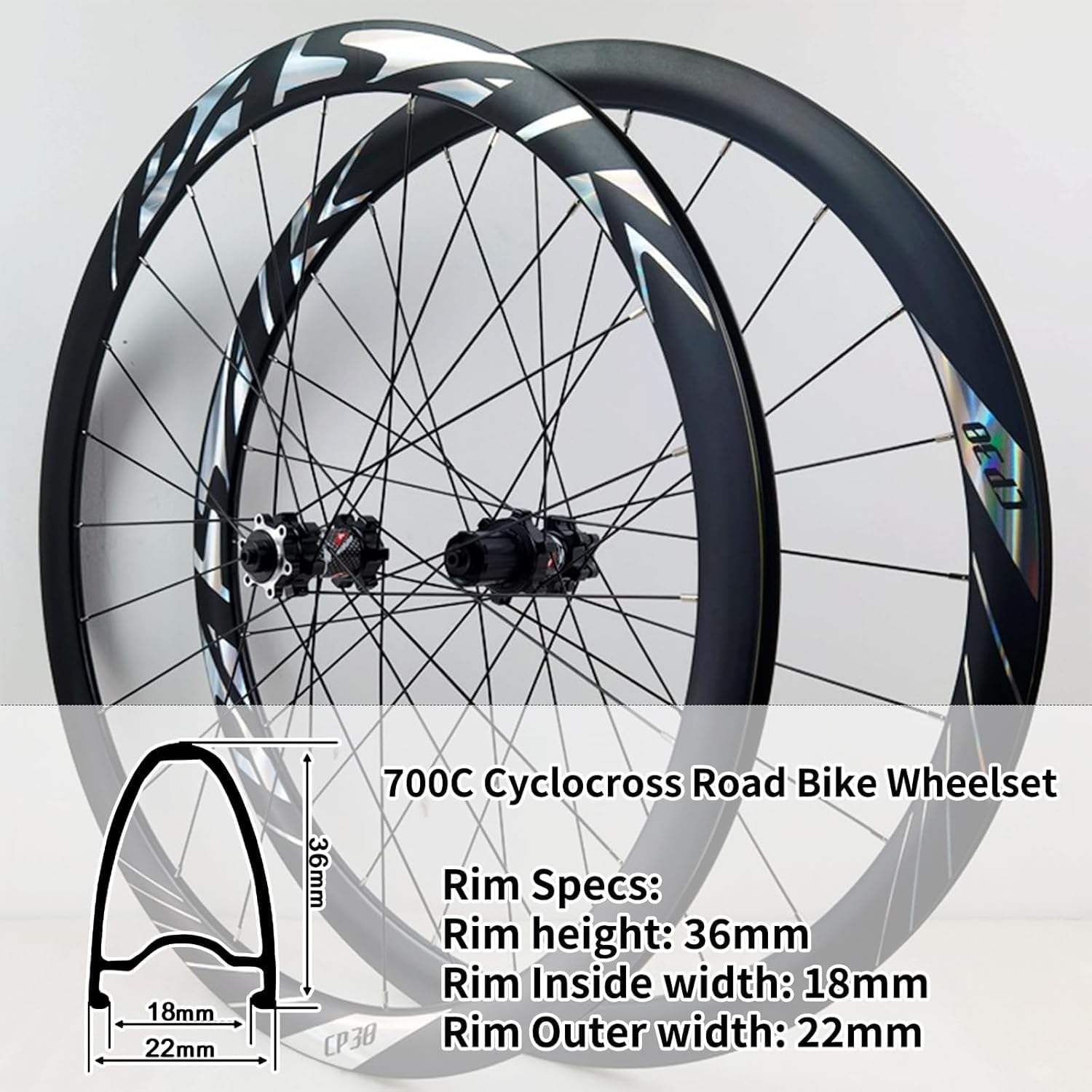 700C Ruedas Delanteras Y Traseras De Bicicleta De Carretera Juego De Ruedas De Liberación Rápida Llantas De Doble Conificado Freno De Disco 100/135Mm 24H Bujes para 8-12 Velocidades