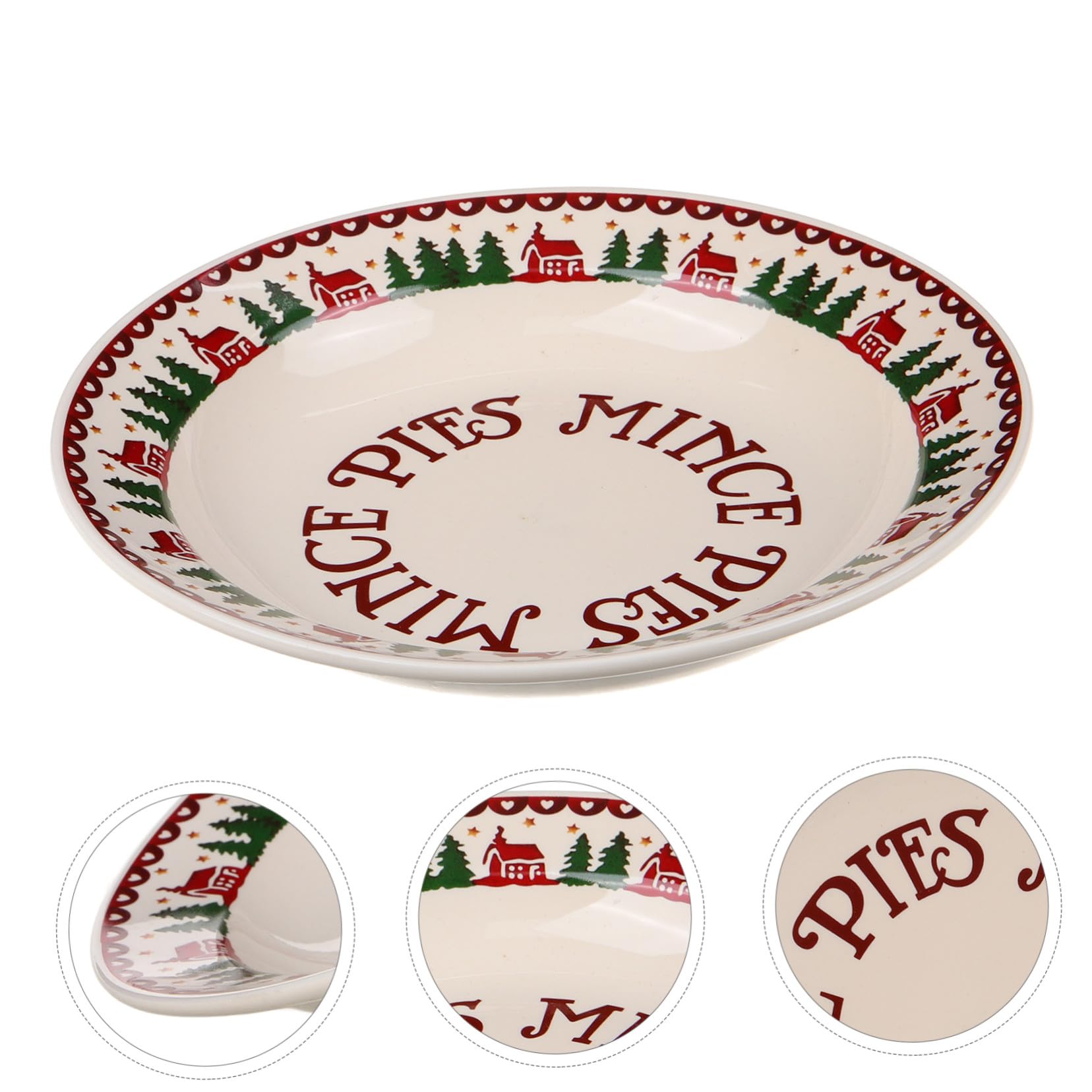 Vajilla Navideña de Cerámica Plato de Cena para Navidad Plato de Postre para Aperitivos para Fiestas de Navidad