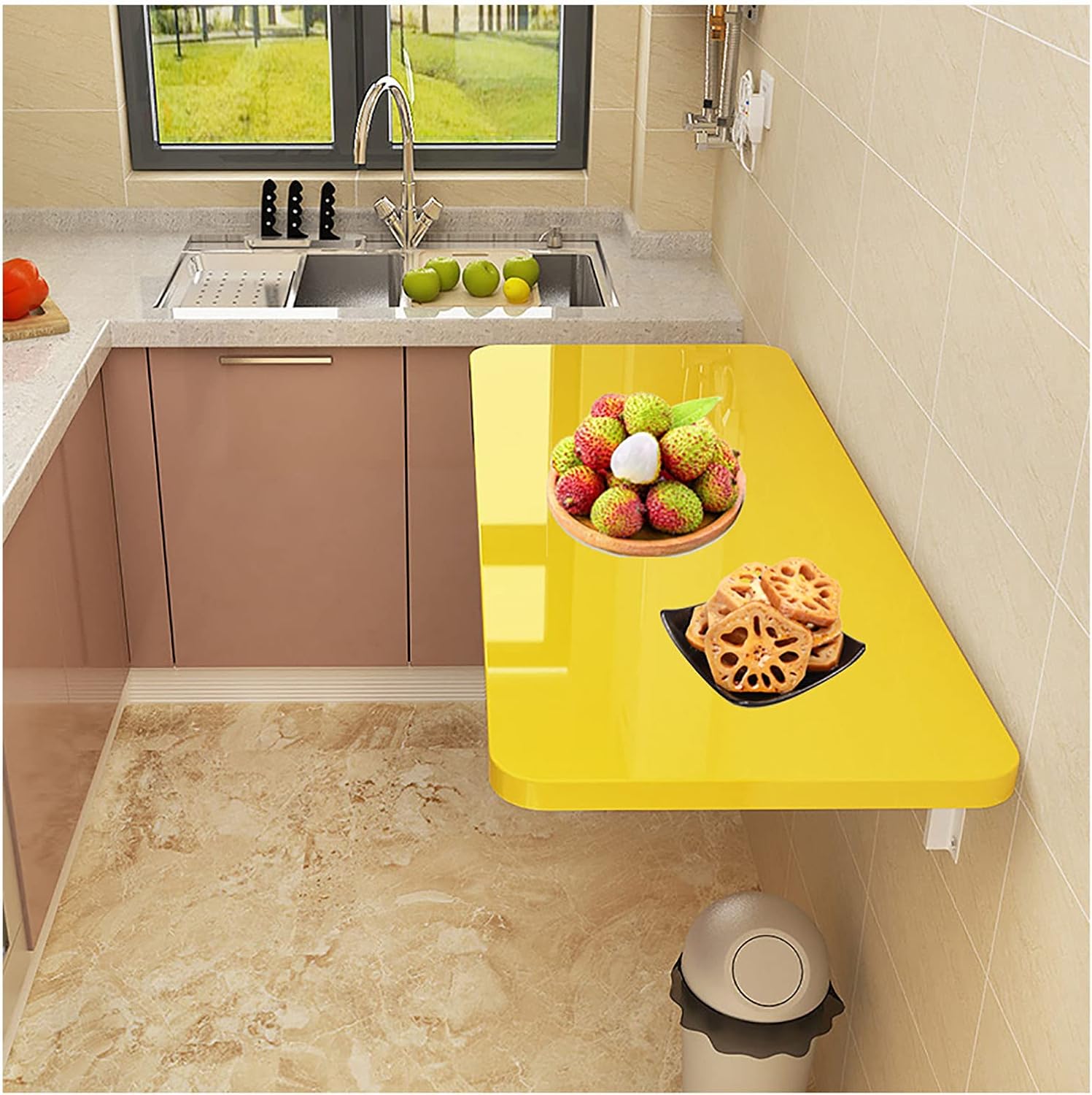 OCAZI Wall Mounted Desk Wall Mounted Folding Table Drop