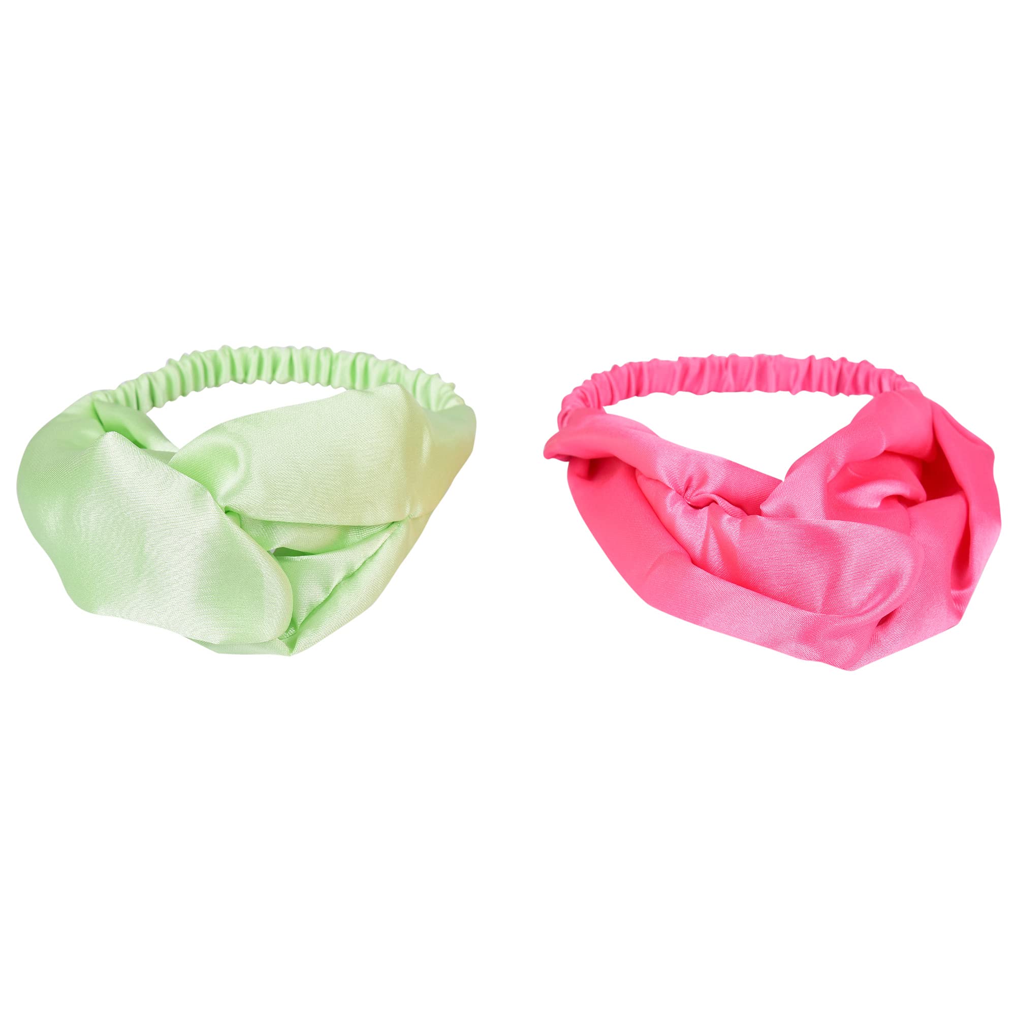 Nnr Satin Silk Cross Head Bands For Girls And Women, Pack Of 2 Pcs - Onion Green/Pink (B097JSB89Q) Amazon Price History, Amazon Price Tracker
