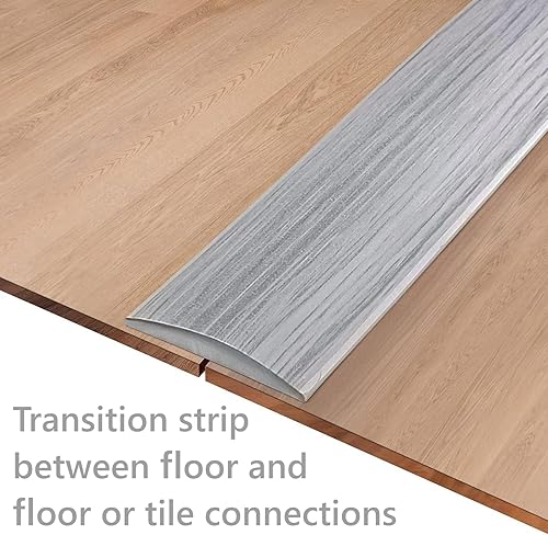 Miniatura 3 de Tira de transición de piso, tira de vinilo autoadhesiva para piso, tira divisora plana de piso de 10 x 2 pulgadas para unir huecos del piso,