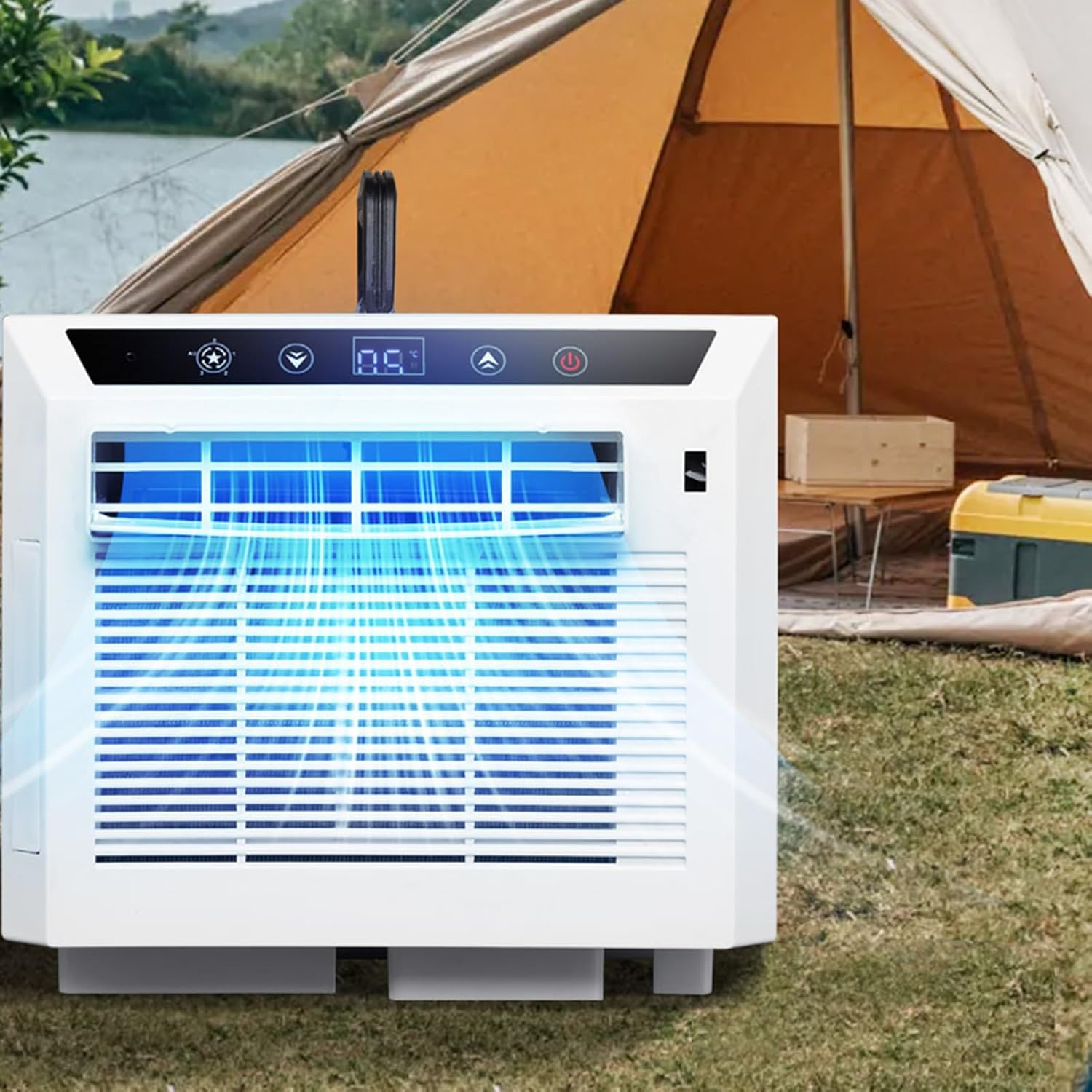 Portable Air Conditioner,Outdoor Utility Portable Dehumidifier 4436BTU Tent Air Conditioner, 24V DC 220V 3 Wind Speeds for Van Life, Camping Tent, Outdoor, Indoor