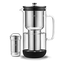 Vista 9 de Aarke Purificador - Jarra de filtro de agua de vidrio y acero inoxidable de alta calidad, sistema de filtro recargable y gránulos, jarra de 2.8 L