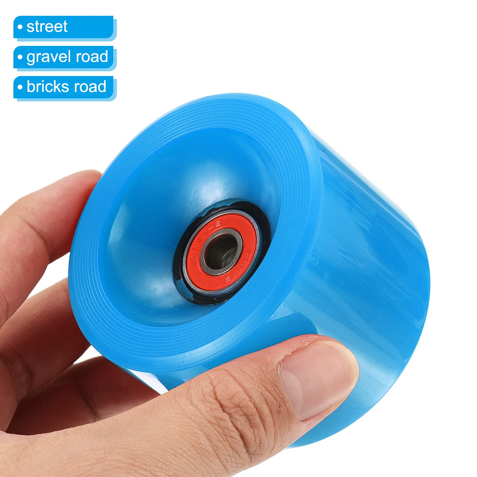 PATIKIL 70mm 78A Longboard Wheels with Red ABEC-9 Bearings - Image 4