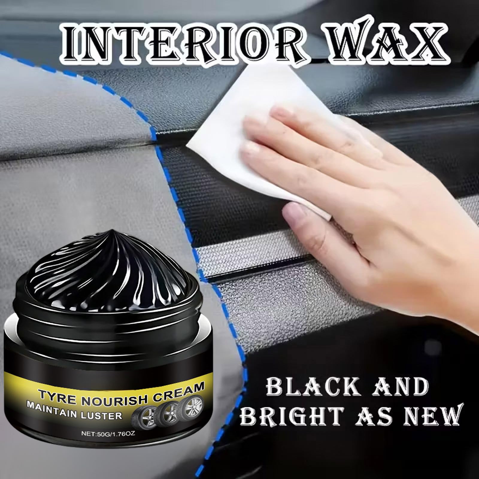 Car Tire Shine High Gloss Shine Tire Polish Coating Paste Car Cleaning Wheel Tires Polishing Pastes TireShine Cleaner for Cars Trucks Motorcycles RVs — view 3