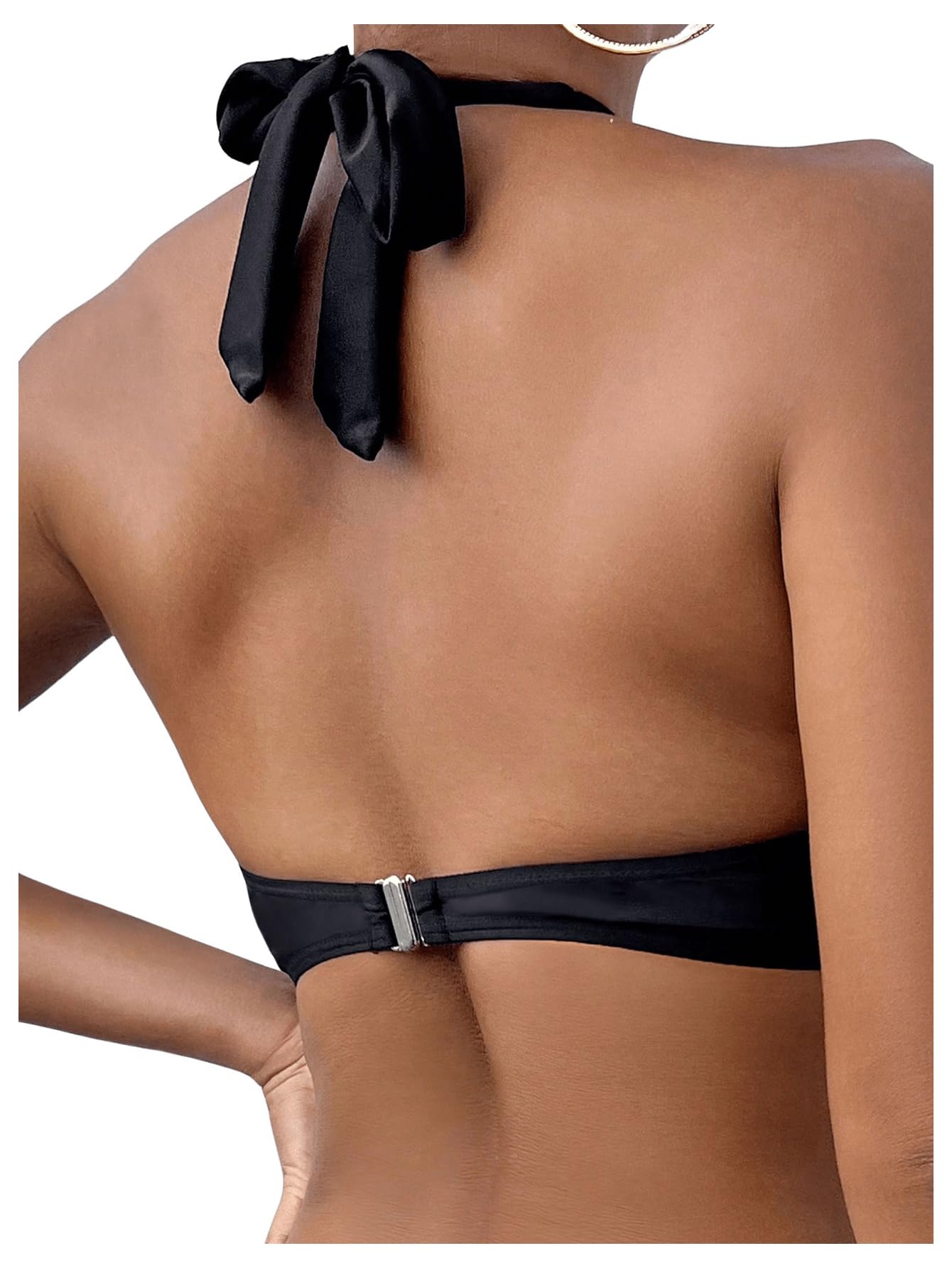 GORGLITTER Damen Push UP Bikini Top Neckholder Bikinioberteil Triangel Bikini Top mit Twist Badetop Bandeau Bikini-top