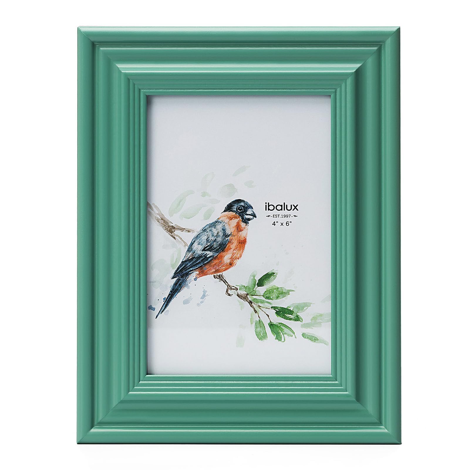 ibalux 4x6 Picture Frame Photo Frame, Made of Solid MDF Wood with Real Glass, Vertical and Horizontal Formats for Wall Hanging or Tabletop Display,