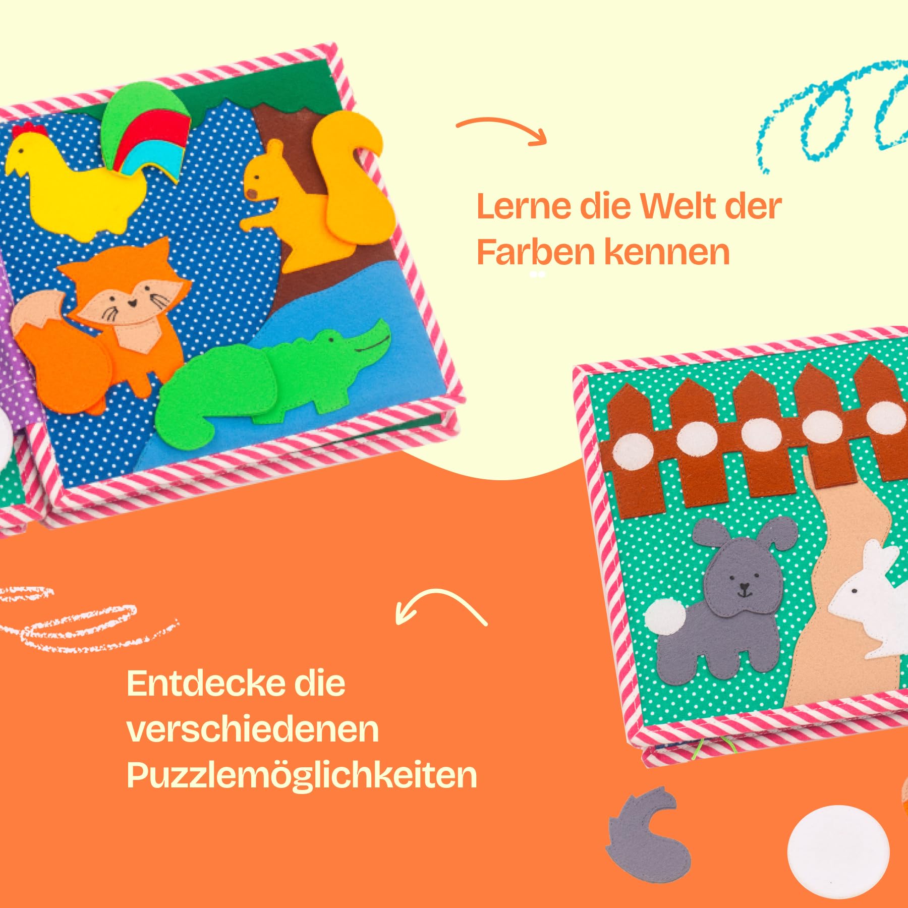Jolly Designs Travel Buddy Lumaca - Montessori giocattolo educativo in tessuto di alta qualità per promuovere le capacità motorie, per bambini e