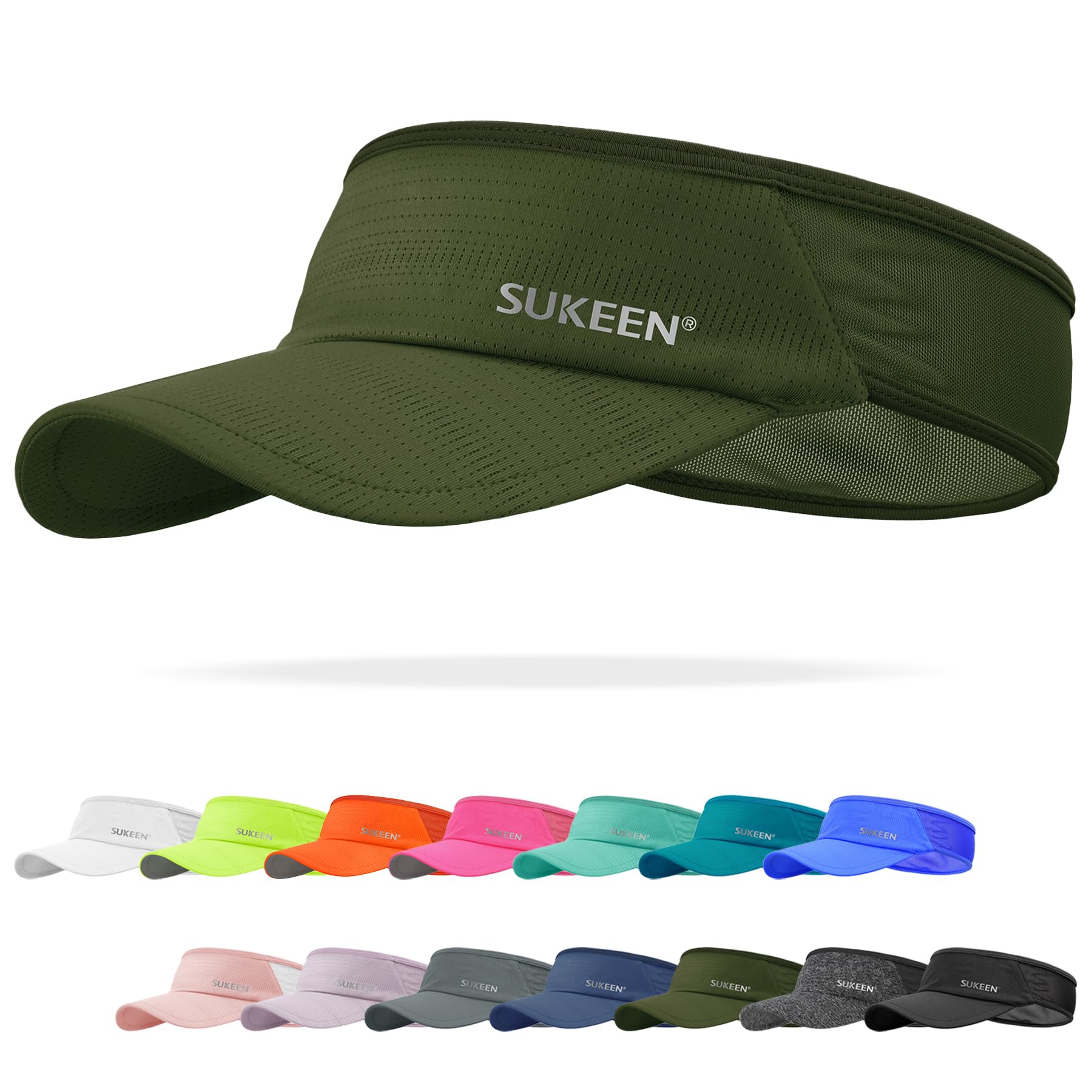 Sukeen Visera deportiva para hombre y mujer, ligera, plegable, elástica, para correr, tenis, golf