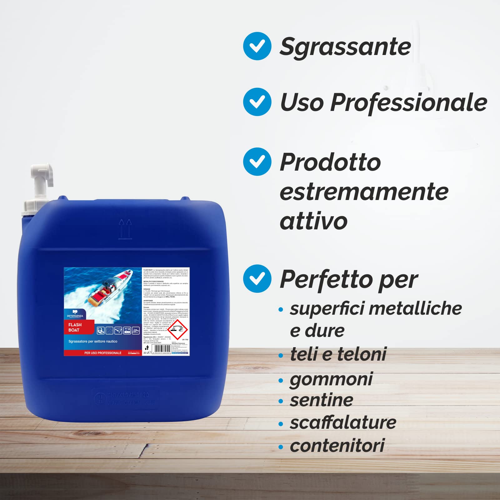 SGRASSATORE per Settore Nautico Flash Boat CONCENTRATO - Tanica da 30 L