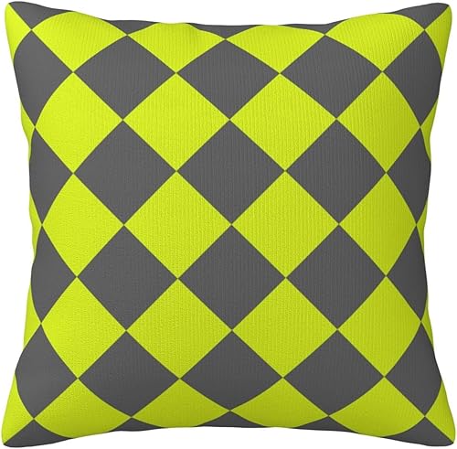 Miniatura 10 de Bright Red and Cyber Yellow Checkered Throw Pillow Covers Retro Pillowcase Sofa Decorative Cushion Cases for Home Decor Room Bed Sofa 18x18 Bright