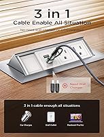 Vista 4 de AINOPE Cable USB C Largo de 100W Multi 4 en 1 Cable de Carga Cargador Tipo C de Carga Rápida USB a USB C, Ángulo Recto Compatible con iPhone 16 15