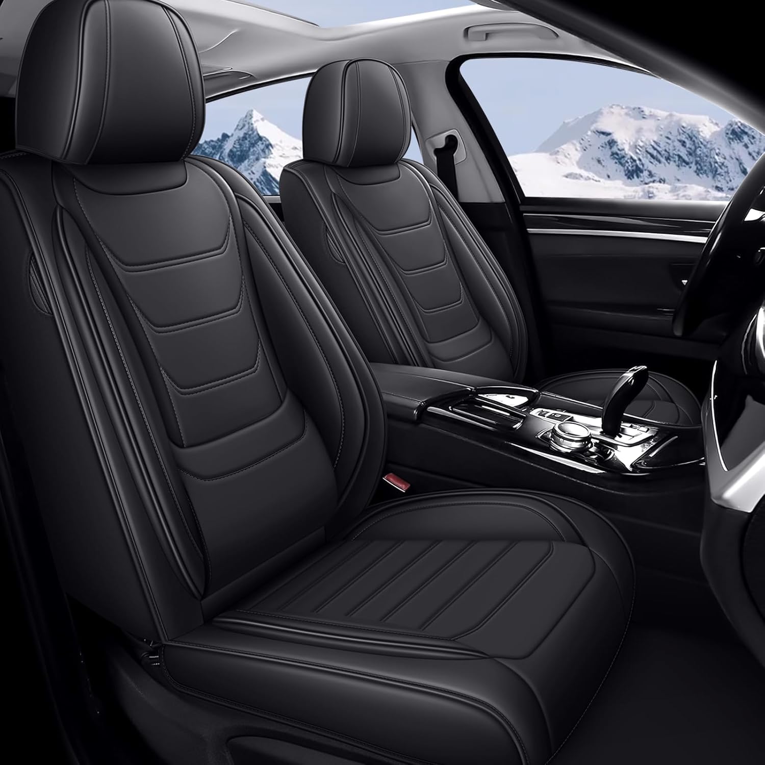 JWLK Seat Covers Full Set for Toyota Corolla 2007-2026, Waterproof Full Coverage Seat Protector Compatible Airbag, Nappa Leather Car Seat Covers Sets(5 Seats Black)