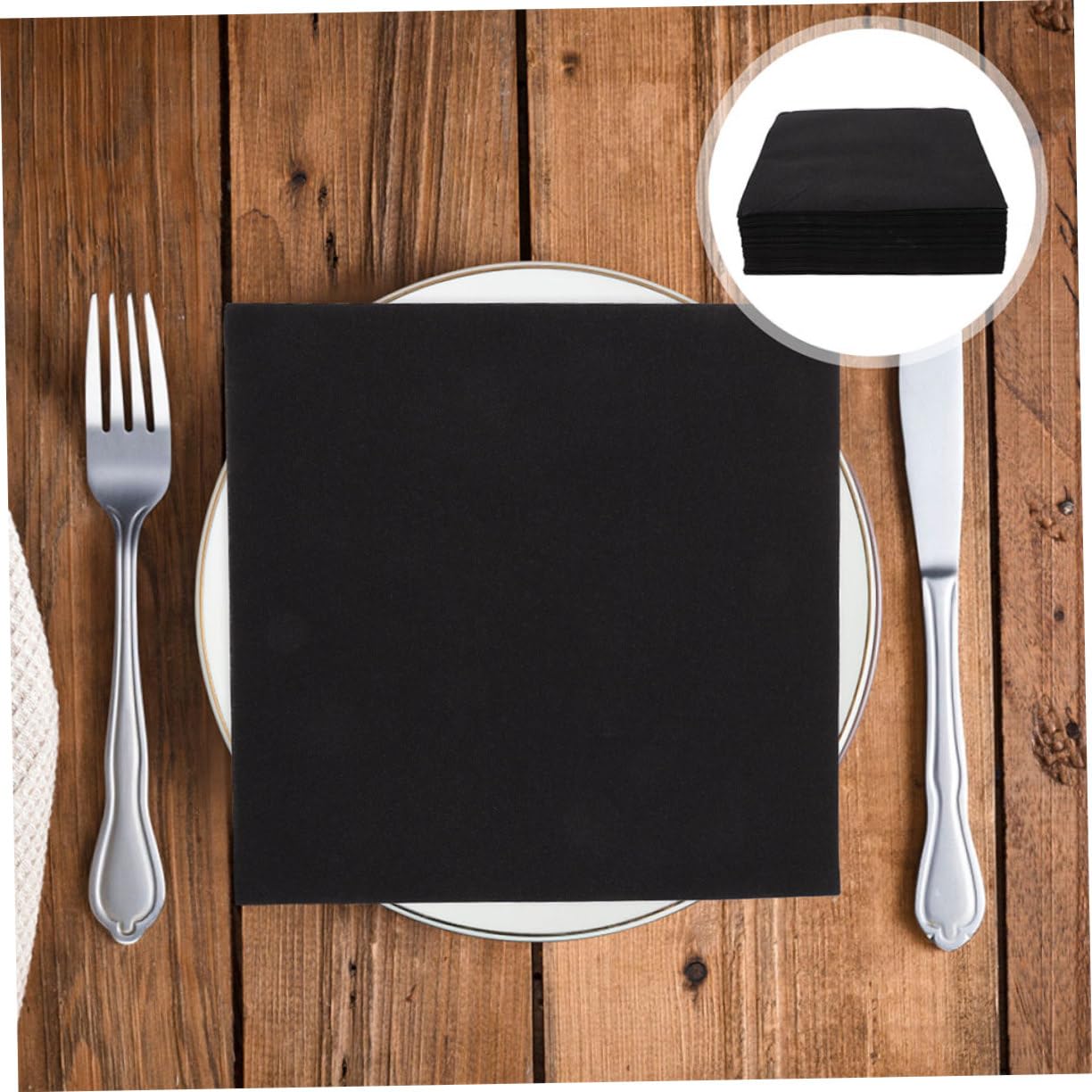 100 Serviettes de Table Noires en Papier, Épaisses et Absorbantes, pour Dîner, Fêtes et Réunions, Élégantes pour Mariage et Réception