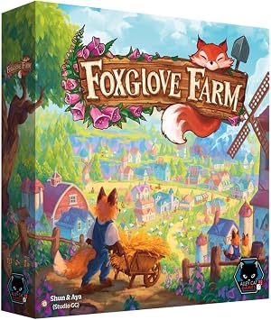 Alley Cat Games Foxglove Farm, Tile Placement Board Game, Ages 14+ | 1-4 Players, Cozy Strategy Town Builder with Resource Management, Simultaneous Play & Engine Building for Family Game Night