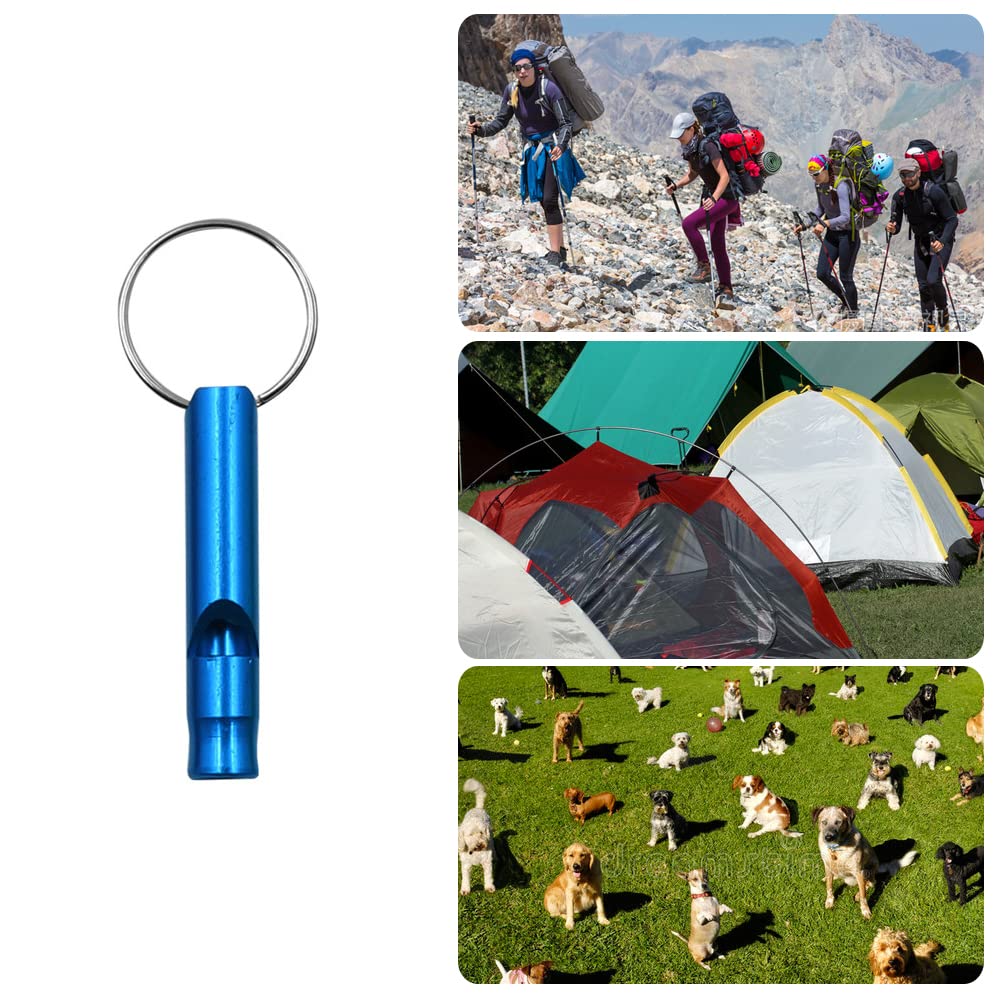 Silbato de Supervivencia de Aleación de Aluminio,21 Piezas Silbato de Sluminio Extra fFuerte con Llavero para Senderismo Acampada Alpinismo y Deportes Exteriores