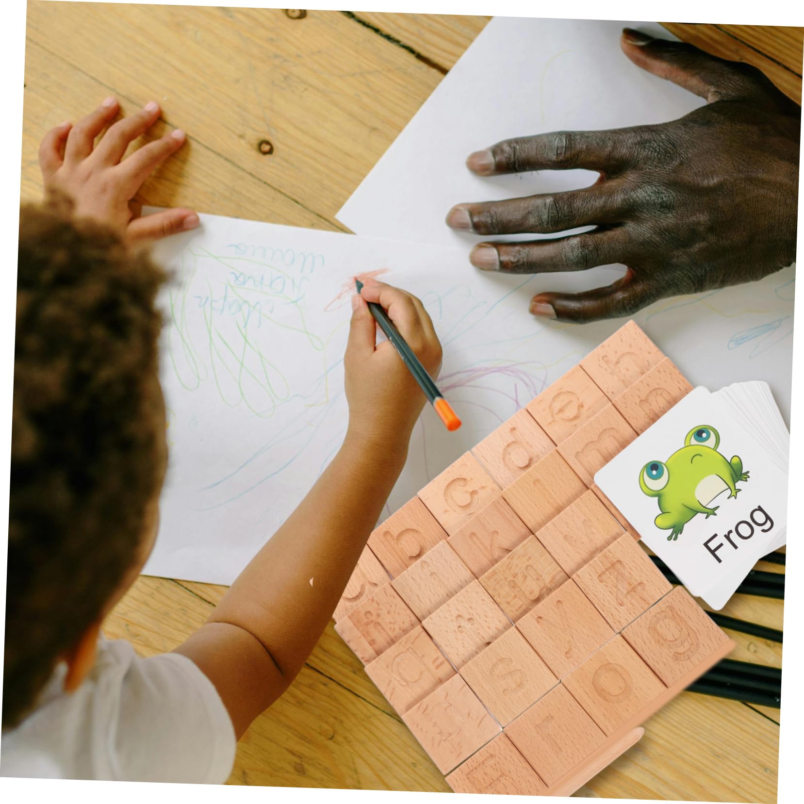 VICASKY Tablero De Madera para Trazar El Alfabeto Juguete De Aprendizaje Preescolar De Combinación De Letras