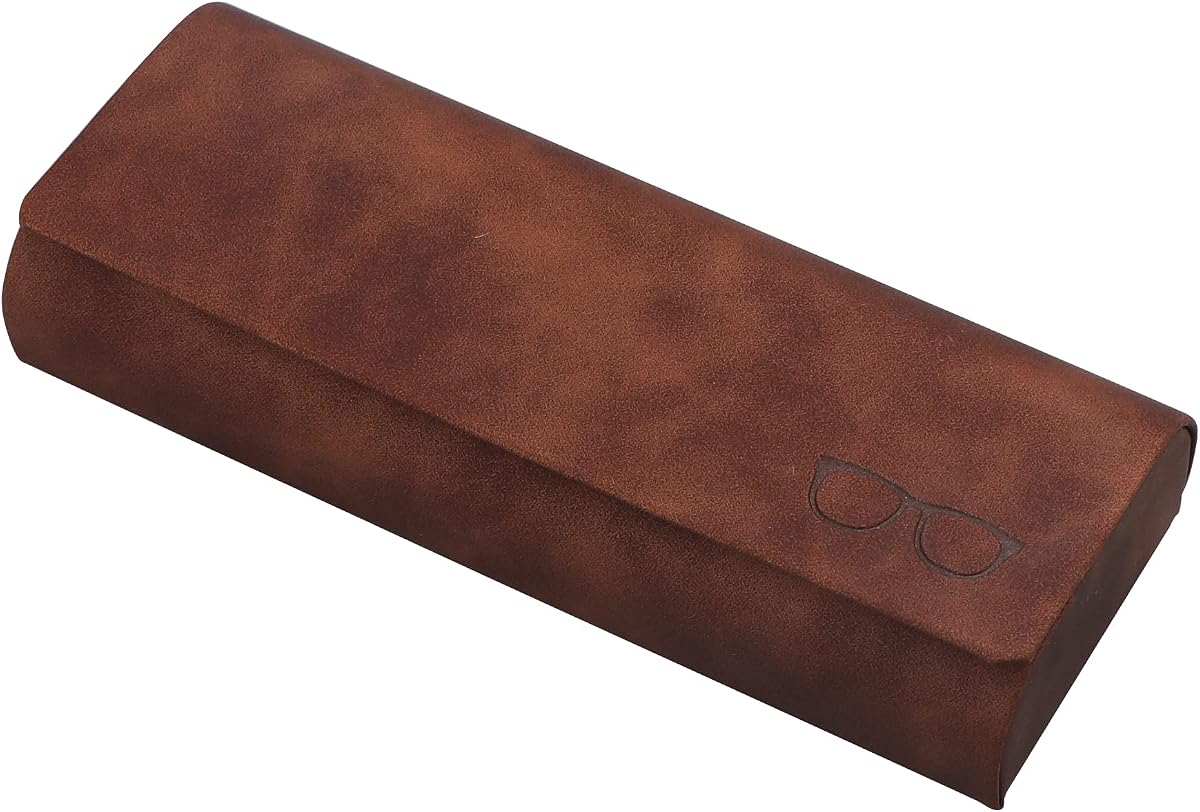 LifeArt Estuche rígido para gafas, estuche portátil para gafas de sol para mujeres y hombres, estuche moderno de cuero PU para anteojos, liviano