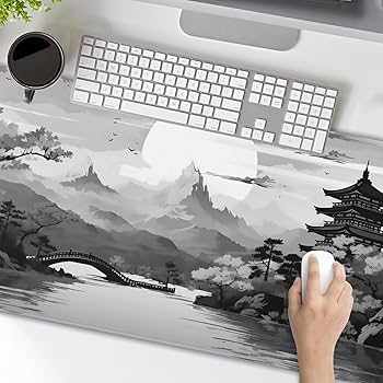 Amazon.com: Black Gray Japanese Sakura Gaming Mouse Pad XXL