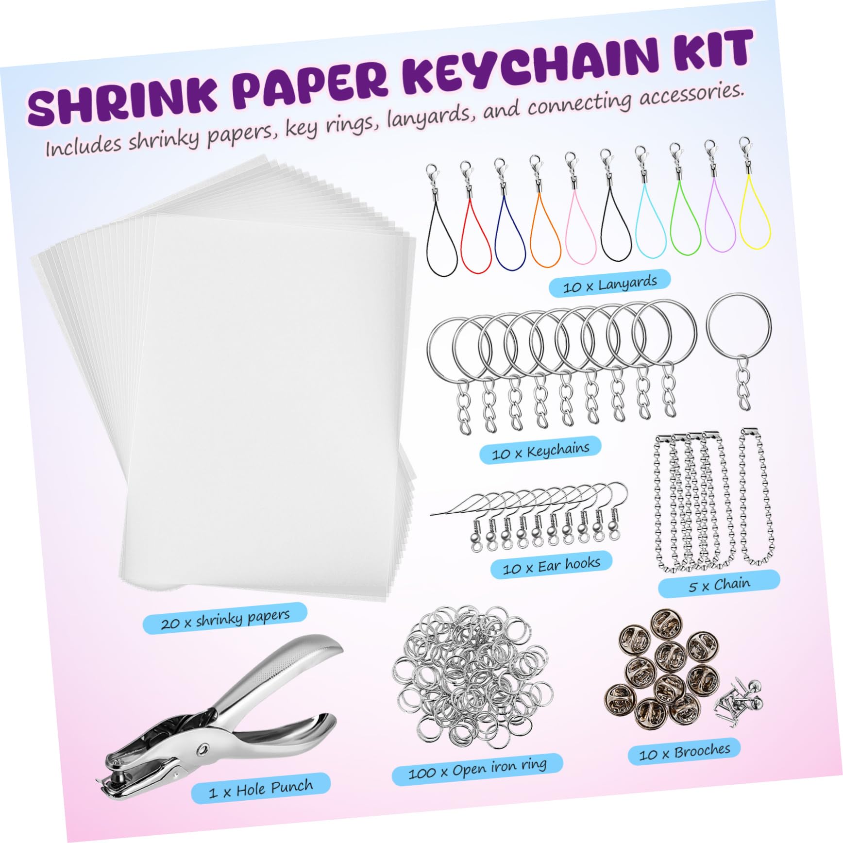 KOCKSHION Kit Portachiavi Creativi per Ragazzo Ragazza, Bops