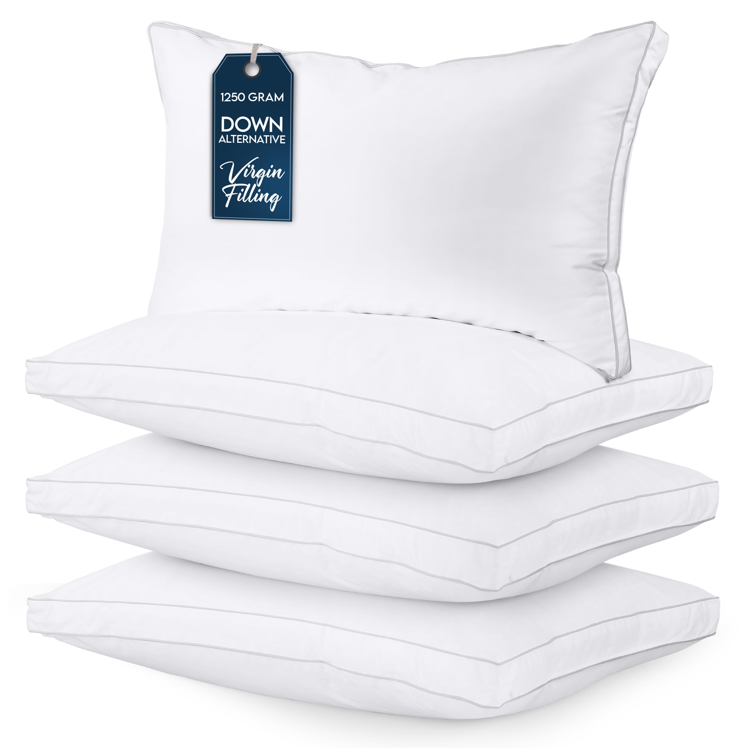 Utopia Bedding Bed Pillows for Sleeping King Size (White), Set of 4, Cooling Hotel Quality, Gusseted Pillow for Back, Stomach or Side Sleepers