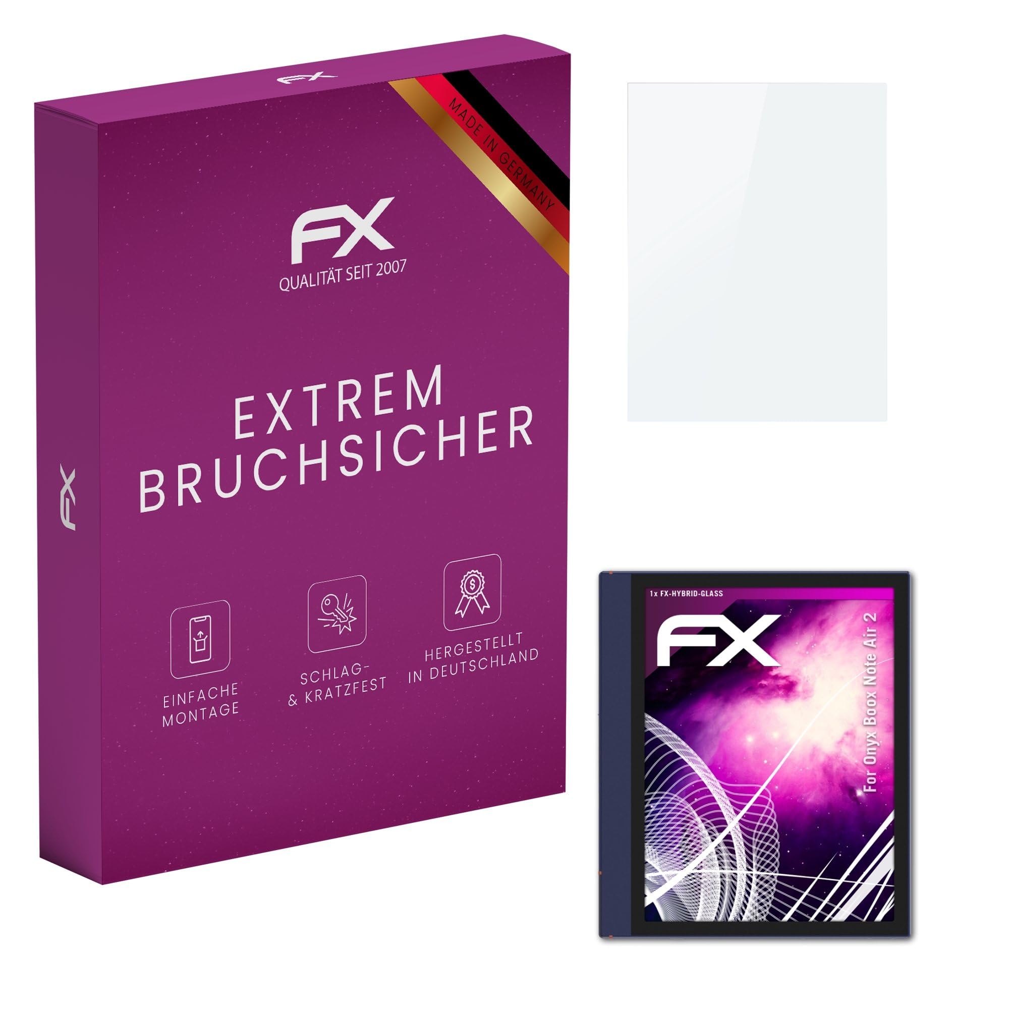 atFoliX Plastic Glass Protective Film compatible with Onyx Boox Note Air 2 Glass Protector, 9H Hybrid-Glass FX Screen Protector