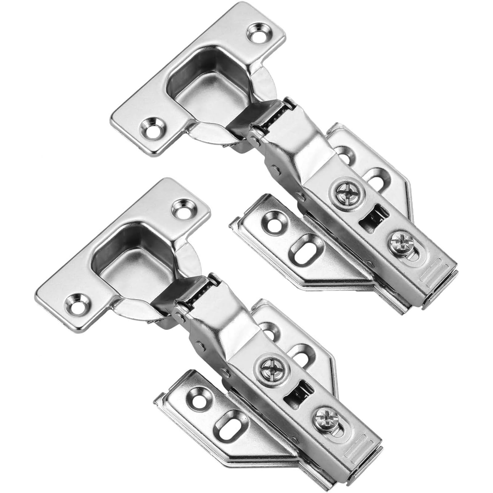 WMYDYFDC 6 Pcs Kitchen Soft Close Cabinet Door Hinges, 1.5mm Stainless Concealed Kitchen Cabinet Hinges Hardware Accessories for Cabinets, Wardrobes and Bookcases, Silver