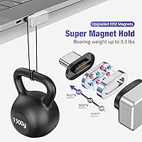 Vista 3 de USB C Magnetic Adapter 24Pin, Type C Connector Support PD 240W Fast Charge, USB 4.0 40Gb/s Data Transfer and 8K 60Hz Video Output with 2 Magnetic