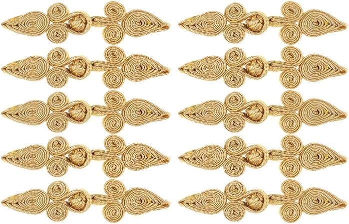 Amazon 10個 中国結び ボタン 留め具 衣装 装飾 工芸品 ゴールド ボタン 通販