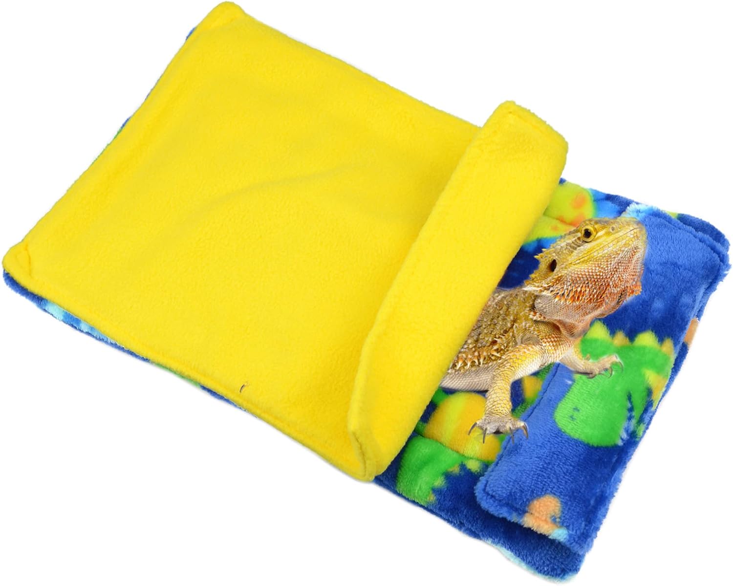 tinkare Bearded Dragon Sleeping Bag with Pillow and Blanket Reptile Sleeping Bed Set for Lizard Bearded Dragon and Leopard Gecko