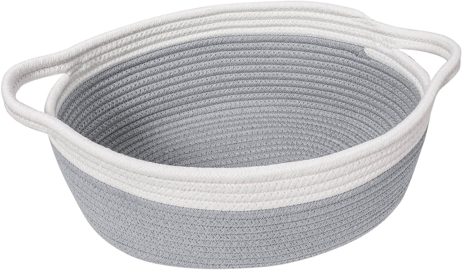 Goodpick Small Woven Storage Basket with Handles, Cotton Rope Baskets for Gifts Empty, Dog Toys, Diapers, Towels, Easter Baskets for Kids, 12″ x 8″ x 5″, Gray Goodpick Small Woven Storage Basket with Handles, Cotton Rope Baskets for Gifts Empty, Dog Toys, Diapers, Towels, Easter Baskets for Kids, 12″ x 8″ x 5″, Gray