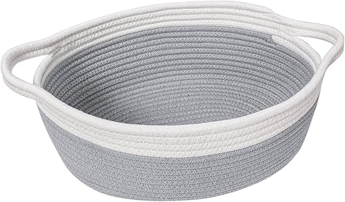 Miniatura 1 de Goodpick Cesta tejida pequeña, linda cuerda rosa, cesta de algodón para bebé, cesta de almacenamiento para habitación de guardería, caja de juguetes