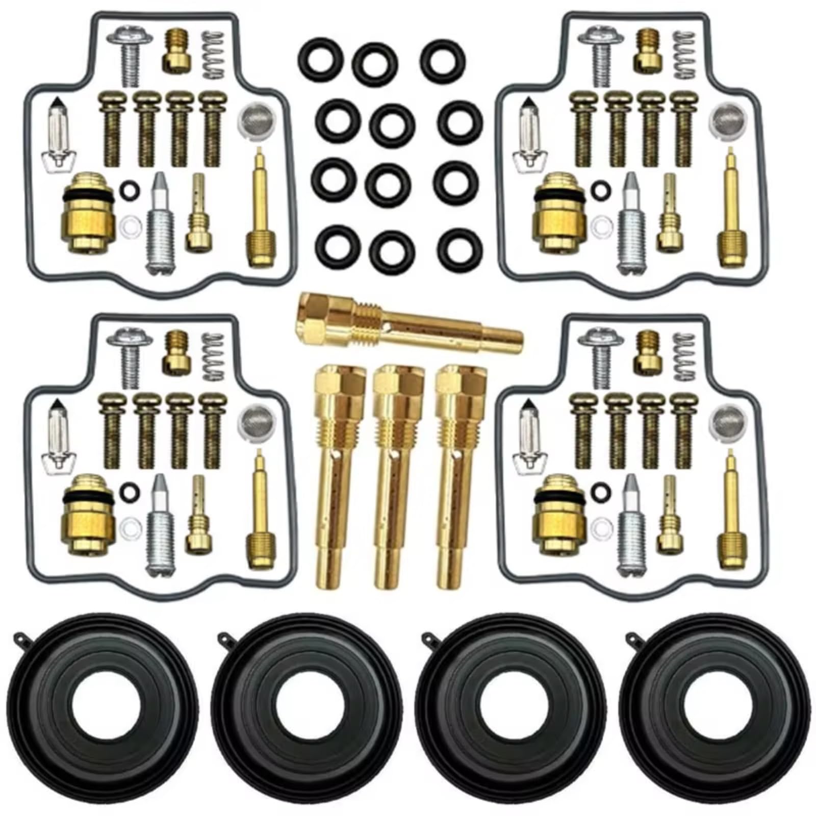 Kit De Reparación De Carburador De Motocicleta para ZZR para ZX 600 ZX600-E12H ZZR600 2004-2006 E13H E6F Diafragma De Émbolo Flotante Kit de ReconstruccióN Carburador(Set 2)