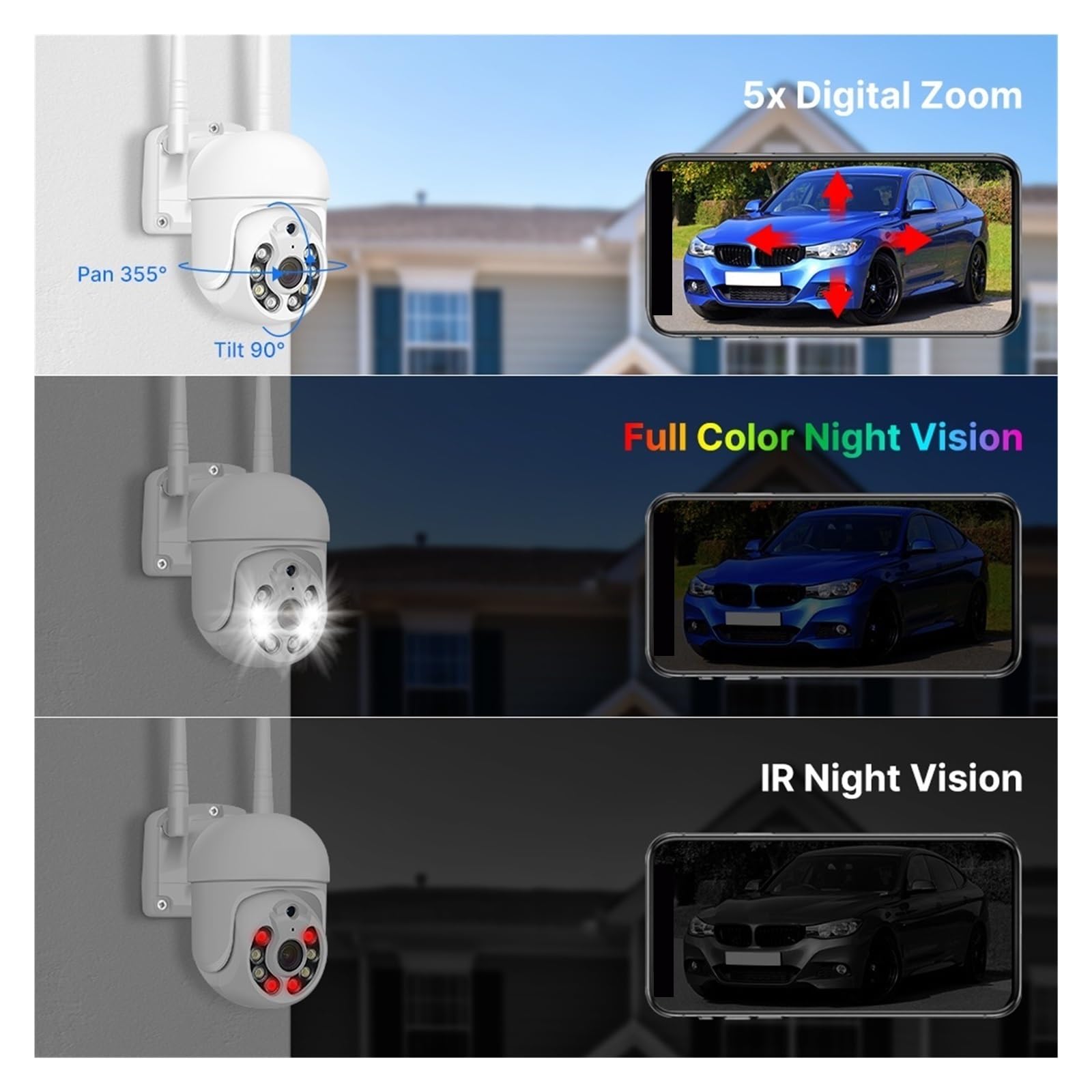 5MP WiFi CCTV Kamera PTZ Zestaw Do Organizacji Bezpieczeństwa 10-kanałowy Rejestrator NVR AI Śledzenie Ruchu Kamer IP System Nadzoru Wideo Dobra Jakość Obrazu(None,10CH NVR 6 Cameras)