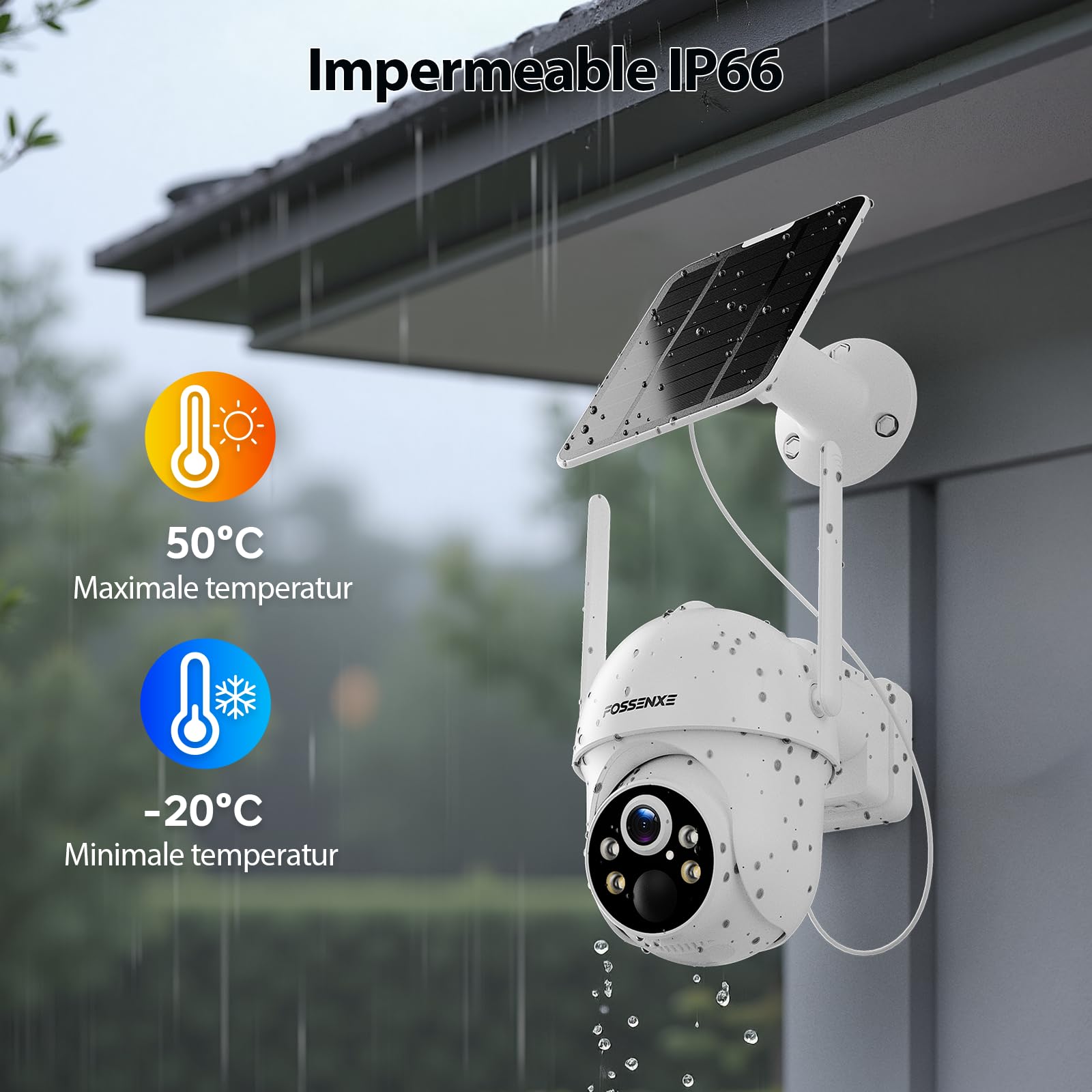 2K/4MP Kit de Camaras Vigilancia WiFi Exterior Solar - 2 Cámaras+Base | 360° PTZ | 2.4/5GHz WiFi | 64 GB Almacenamiento Local, Visión Nocturna, PIR Detección, 4LED, Sin Costo Mensual