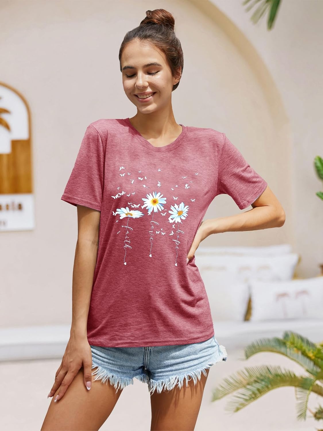 Savarana Women's Spread Kindness Shirt Cute Wildflower Botanical T-Shirt Novelty Positive Blessed Tops Tee - Image 4