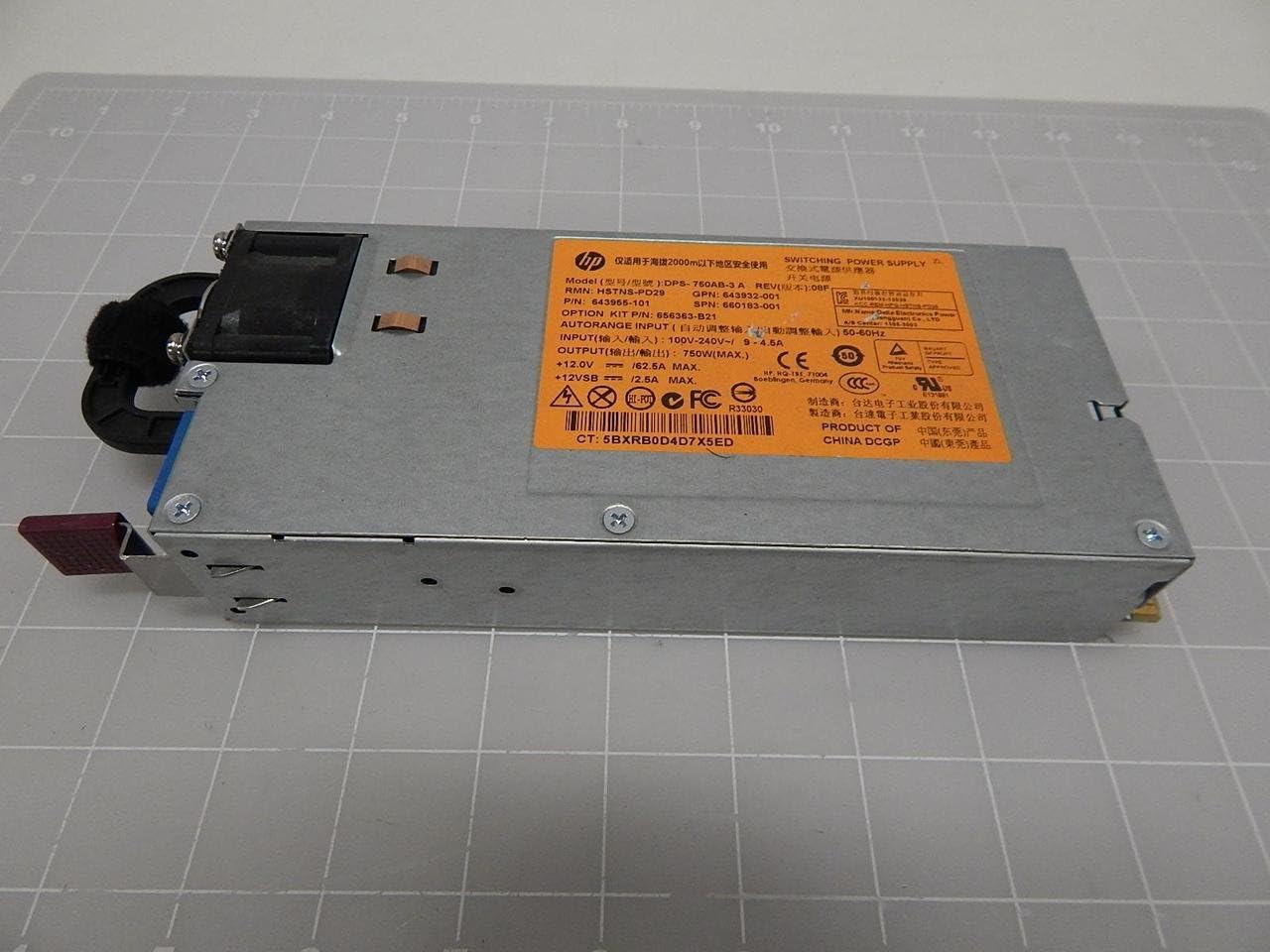 HP Hewlett Packard DPS-750AB-3 A, 643955-101, 656363-B21 Switching Power Supply T58629