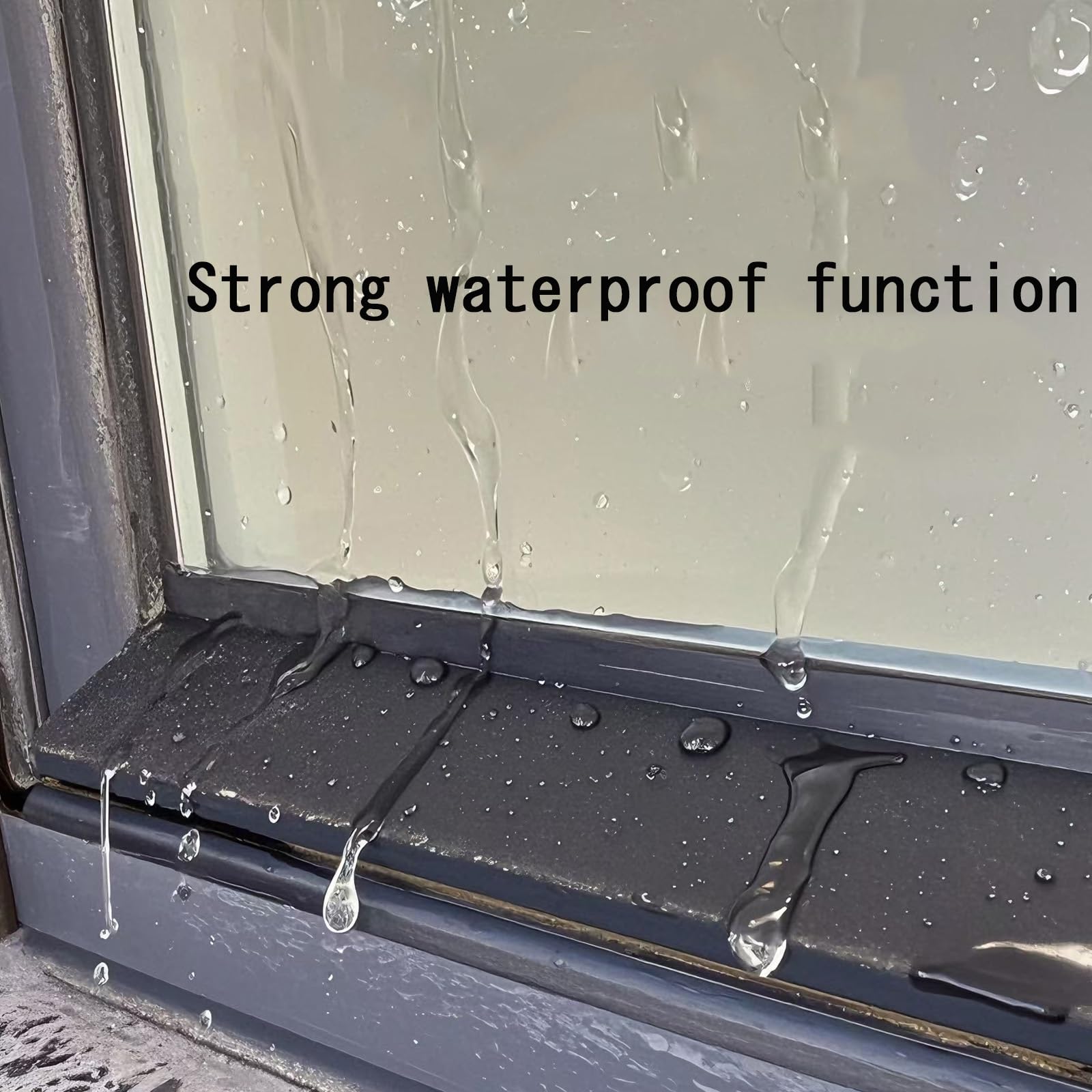 Burletes Autoadhesivos para Ventanas 1M Cinta De Sellado De Caucho Negro para Protección contra Fugas De Lluvia, Barrera De Agua para Umbrales De Puertas Y Ventanas(5m(16.4ft))