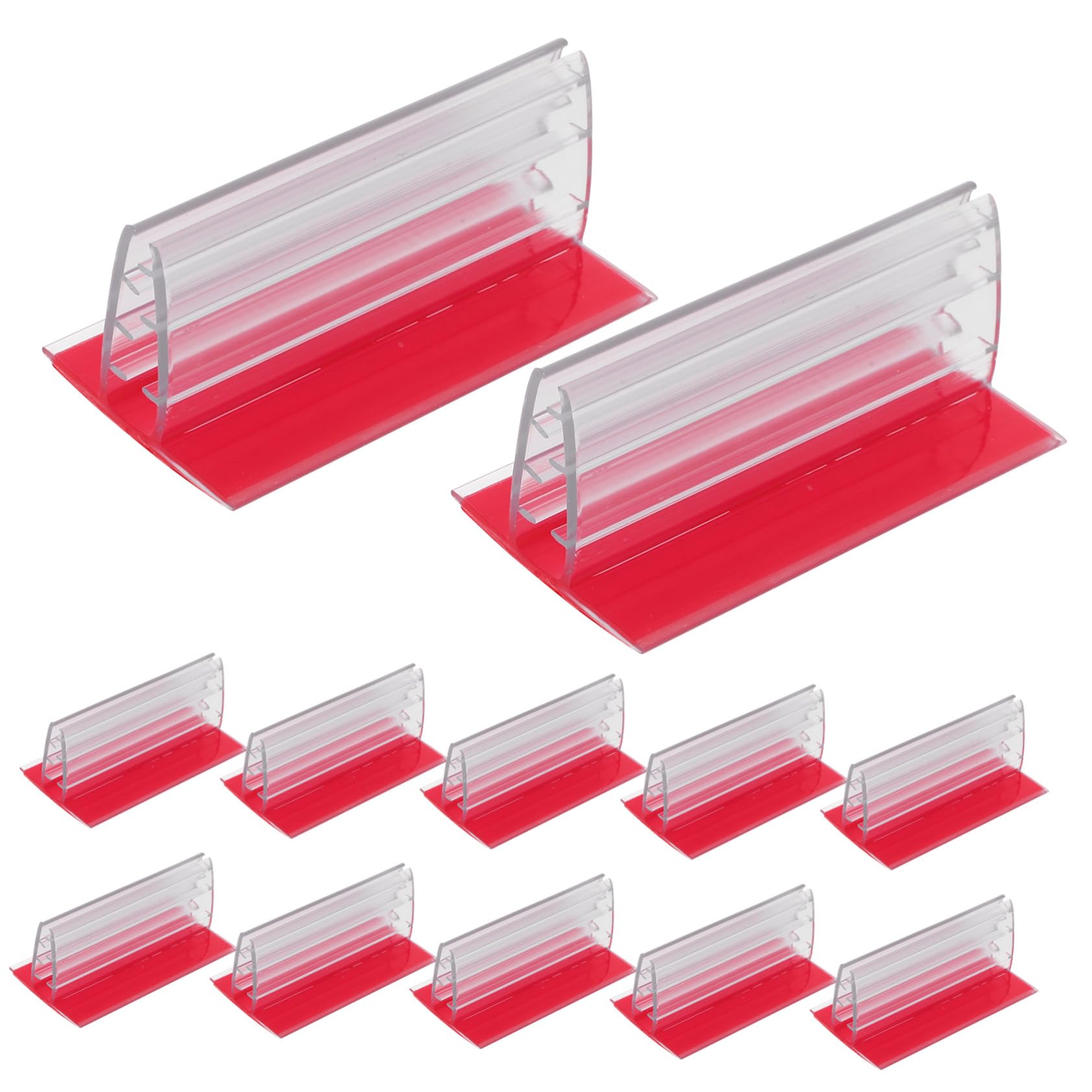 Alipis 10 Set Supporto Per Pannello Segnaletico Cavalletto Targhe Porta Distintivi Pro Portaetichette Adesive Portaetichette Per Scaffali Supporti Per Pannelli in Plastica Pvc 12 Pezzi*10