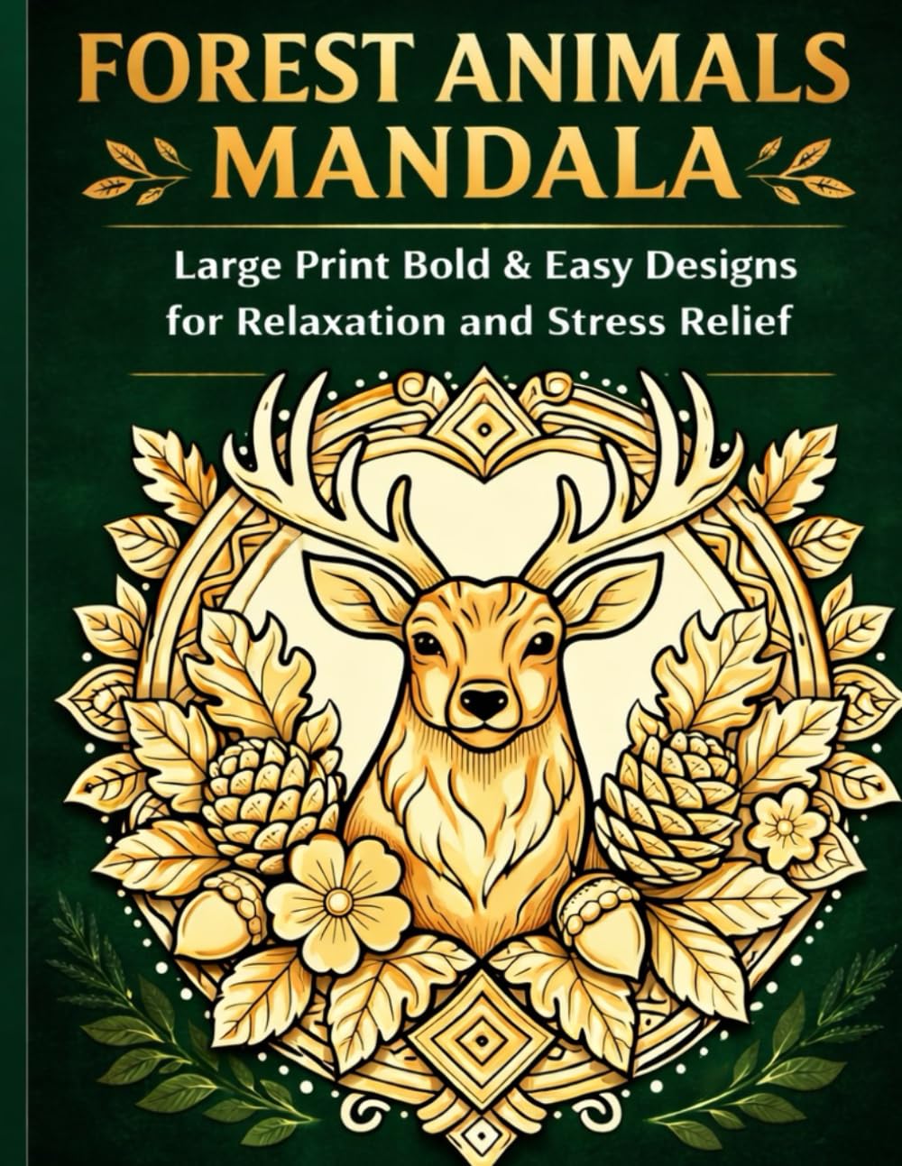 FOREST ANIMALS MANDALA: Large Print Bold & Easy Designs for Relaxation and Stress Relief (BOLD & RELAXING ANIMAL MANDALAS SERIES)