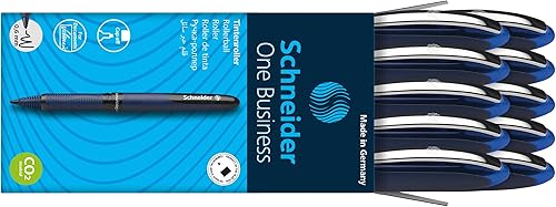 Miniatura 5 de Schneider One Business - Bolígrafo estilográfico, punta ultra suave de 0,6 mm, barril azul, tinta azul, caja de 10 bolígrafos (183003)