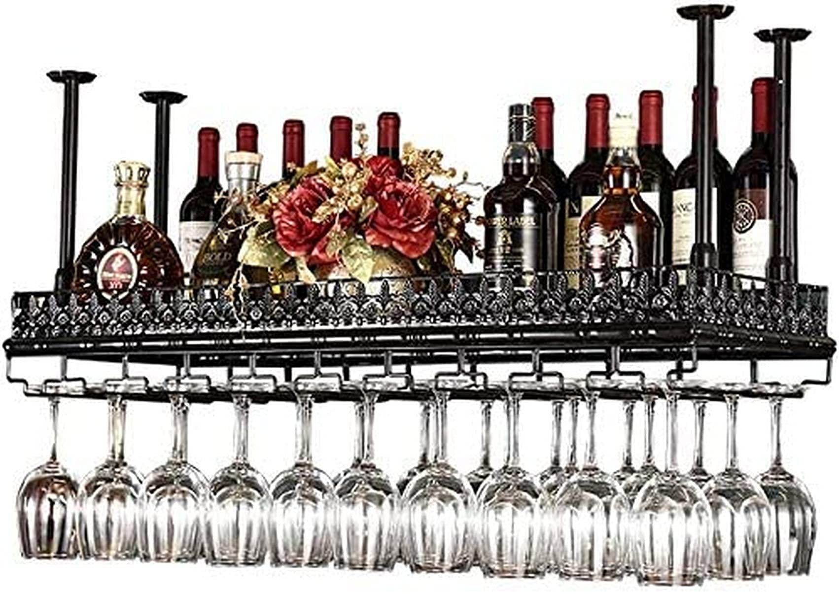 Étagère à vin avec porte-verre pour libérer l'espace de vos meubles