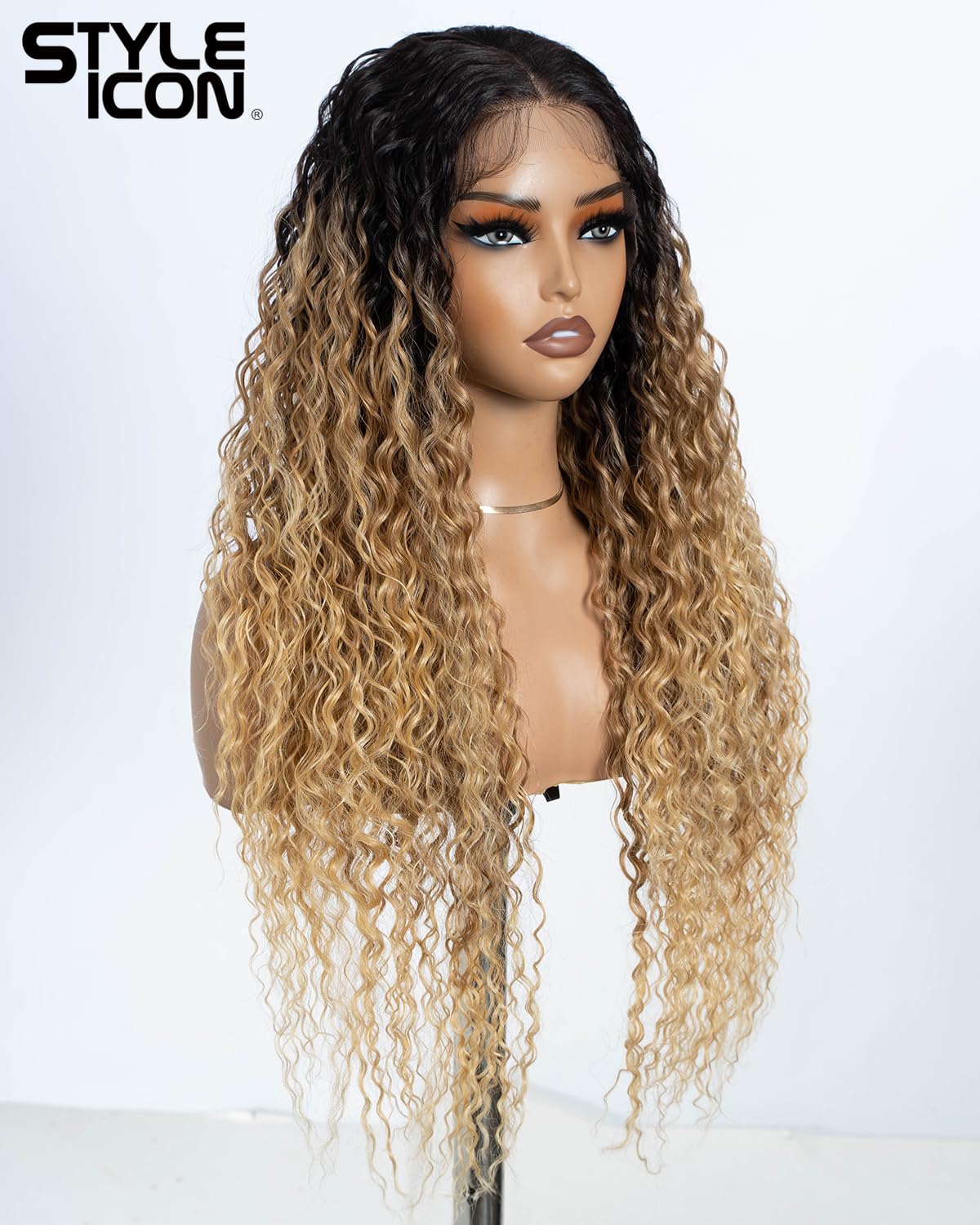 Style Icon perruques Lace Front Wigs Synthetique 71cm Longue Perruque Bouclée Devant En Dentelle Perruque Pour Femmes Fibres Résistantes À La Chaleur
