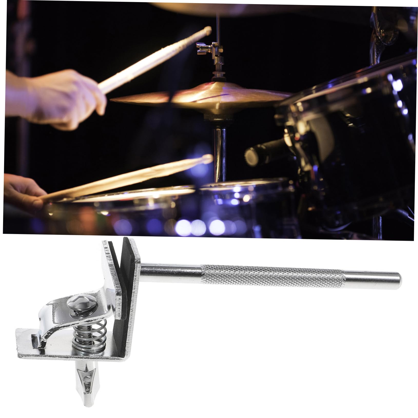 Yardwe Extension Cowbell Clamp for Drum Set Durable Cowbell Bracket for Bass Drum Music Instrument Holder with Practical Design for Percussion Performance