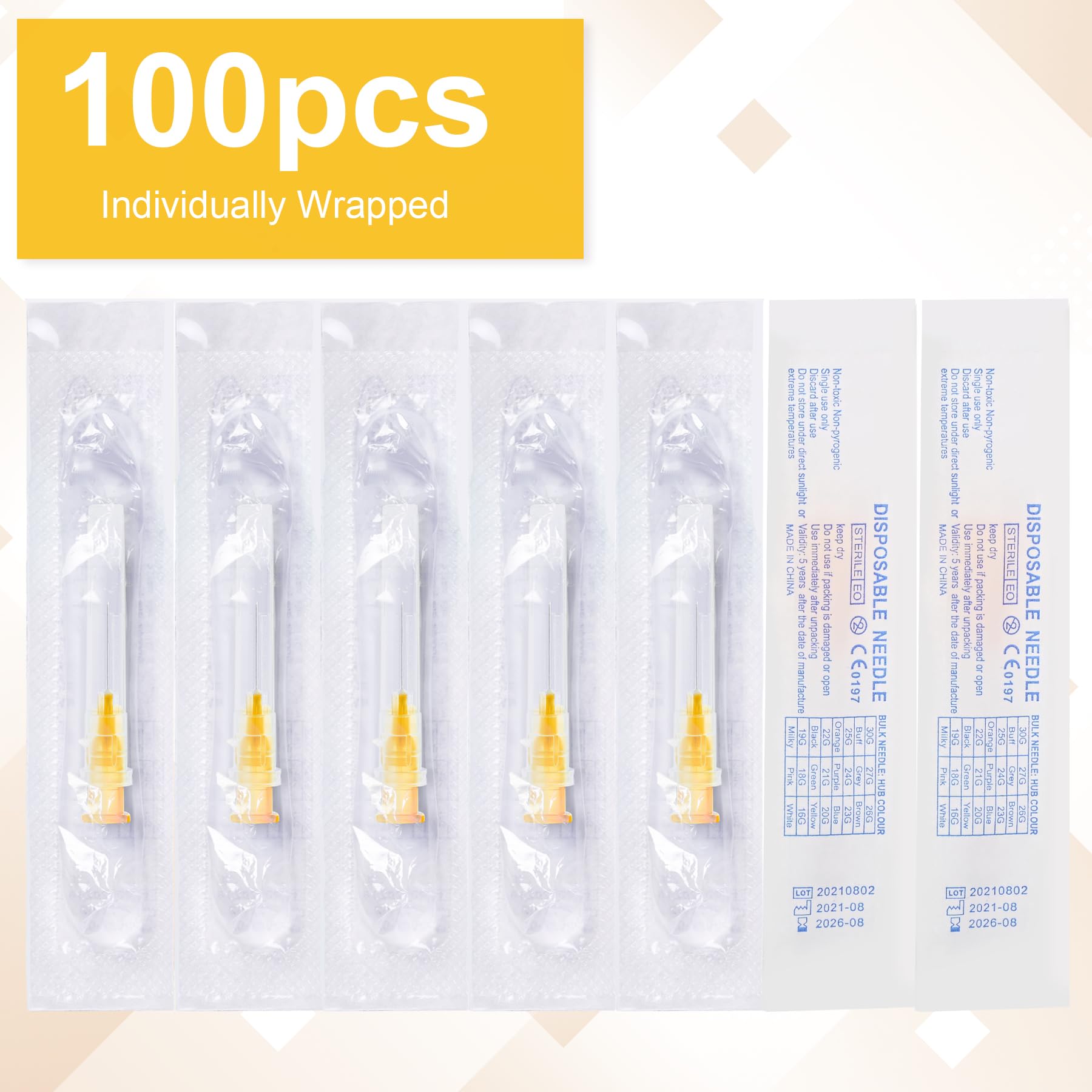 25 Gauge 1/2 Inch Needle, Luer Lock 100 Pack — Amazon image 4