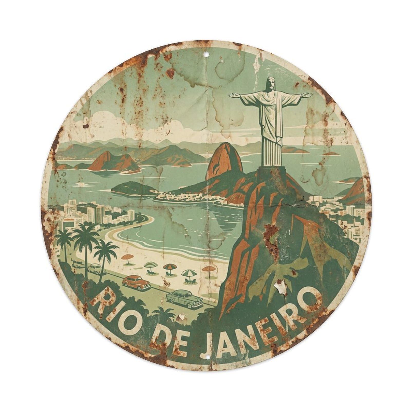 Travel Retro Brazil Rio De Janeiro Metal Tin Sign