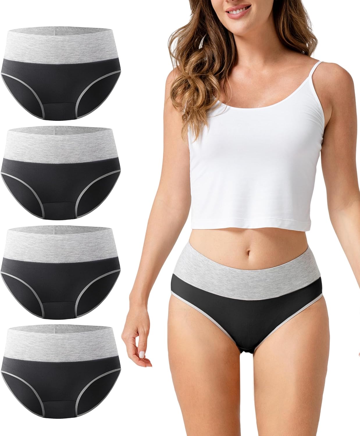 DAVID ARCHY Womens Underwear, Bamboo Rayon Women's Briefs - Moisture Wicking Panties, Soft & Breathable, 4 Pack